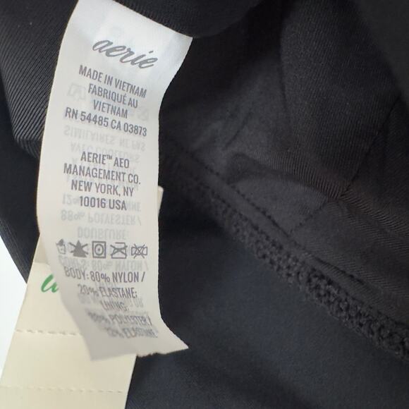 Aerie Bikini Swimsuit Set Triangle Top Striped Ruffle Bottom Black White Padding - Picture 15 of 16